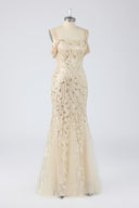 Valentina Off-Shoulder Botanical Beaded Mother of the Bride Gown