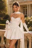 Ophelia Satin Strapless Corset Mini Dress