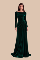 Marlowe Velvet Off-Shoulder Ruched Bridesmaid Dress