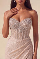 Isabella Strapless Beaded Corset Prom Gown