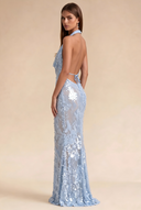 Celestia Halter Sequin Prom Gown