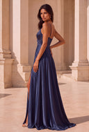 Clara Satin Spaghetti Strap Prom Dress