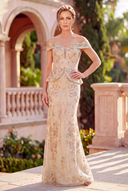 Eleanor Sequin Peplum Mermaid Formal Gown