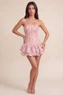 Seraphina Strapless Bubble Ruffle Corset Mini Dress