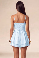 Seraphina Satin Layered Mini Homecoming Dress
