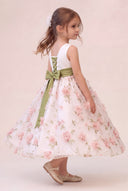 Sophia Floral Organza Tea-Length Flower Girl Dress