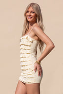 Elowen Ruffle Tiered Mini Slip Homecoming Dress