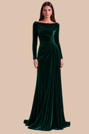 Marlowe Velvet Off-Shoulder Ruched Bridesmaid Dress