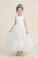 Elara Ruffled Tea-Length Flower Girl Dress