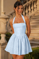 Celestina Jacquard Halter Corset Mini Dress