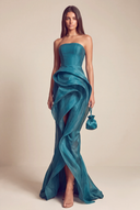 Celestia Mermaid Ruffle High Front Slit Maxi Dress