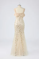 Valentina Off-Shoulder Botanical Beaded Mother of the Bride Gown