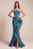 Celestia Mermaid Ruffle High Front Slit Maxi Dress