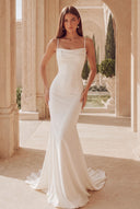 Valeria Cowl Neck Satin Mermaid Wedding Dress
