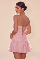 Seraphina 3D Floral Strapless Ruffle Mini Dress
