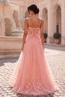 Rosalind Spaghetti Strap Floral Tulle Prom Gown
