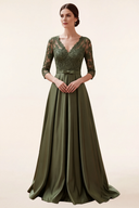 Clara Lace Satin Mother of the Bride Dress