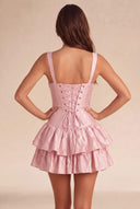 Celeste Tiered Ruffle Mini Homecoming Dress