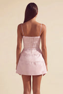 Ivy Satin Tiered Lace Mini Dress
