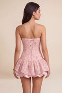 Seraphina Strapless Bubble Ruffle Corset Mini Dress