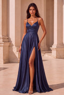 Clara Satin Spaghetti Strap Prom Dress