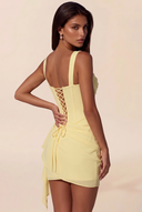 Liora Cowl Neck Corset Asymmetrical Mini Dress