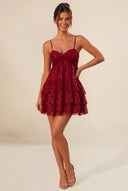Seraphina Sequin Tiered Mini Homecoming Dress