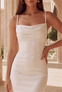 Valeria Cowl Neck Satin Mermaid Wedding Dress