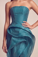Celestia Mermaid Ruffle High Front Slit Maxi Dress