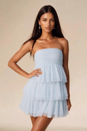 Liora Strapless Tiered Tulle Homecoming Dress