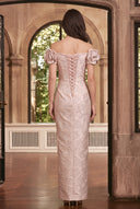 Valeria Off Shoulder Embossed Mother of the Bride Gowns