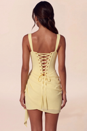 Liora Cowl Neck Corset Asymmetrical Mini Dress