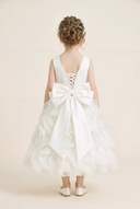 Elara Ruffled Tea-Length Flower Girl Dress