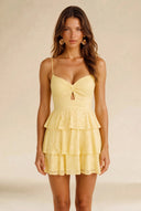 Liora  Twist Cutout Tiered Mini Dress