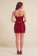 Cleopatra Sequin Strapless Corset Mini Party Dress