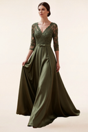 Clara Lace Satin Mother of the Bride Dress