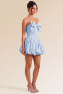Primrose Bow Strapless Corset Bubble Mini Dress