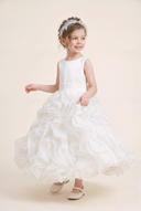 Elara Ruffled Tea-Length Flower Girl Dress
