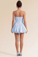 Primrose Bow Strapless Corset Bubble Mini Dress