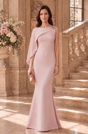 Camille Asymmetric Draped Mermaid Mother of the Bride Dress