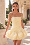 Marigold Multi-Tiered Ruffled Mini Party Dress