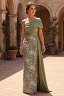 Vivian Asymmetric Floral Mother of the Bride Gown