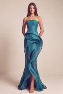 Celestia Mermaid Ruffle High Front Slit Maxi Dress
