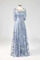 Aurelia Embroidered Sheer Sleeve Mother of the Bride Gown