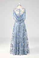 Aurelia Embroidered Sheer Sleeve Mother of the Bride Gown