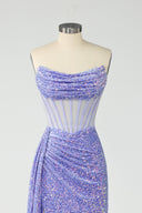 Karlette Velvet Sequin Corset Evening Gown