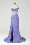 Karlette Velvet Sequin Corset Evening Gown