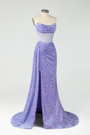 Karlette Velvet Sequin Corset Evening Gown