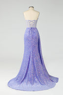 Karlette Velvet Sequin Corset Evening Gown