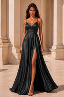 Clara Satin Spaghetti Strap Prom Dress